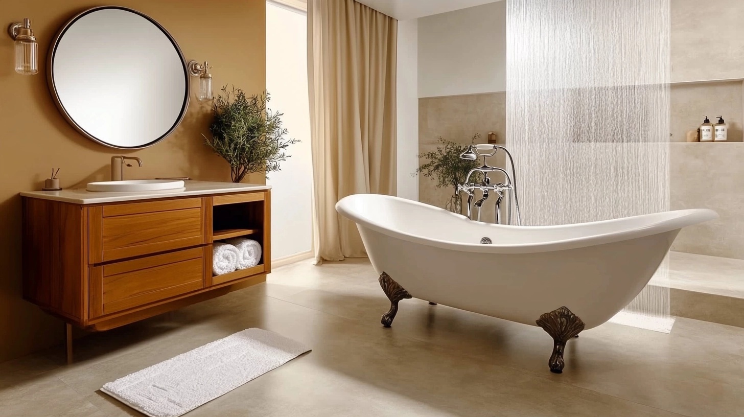 Vintage bathroom with a clawfoot tub.