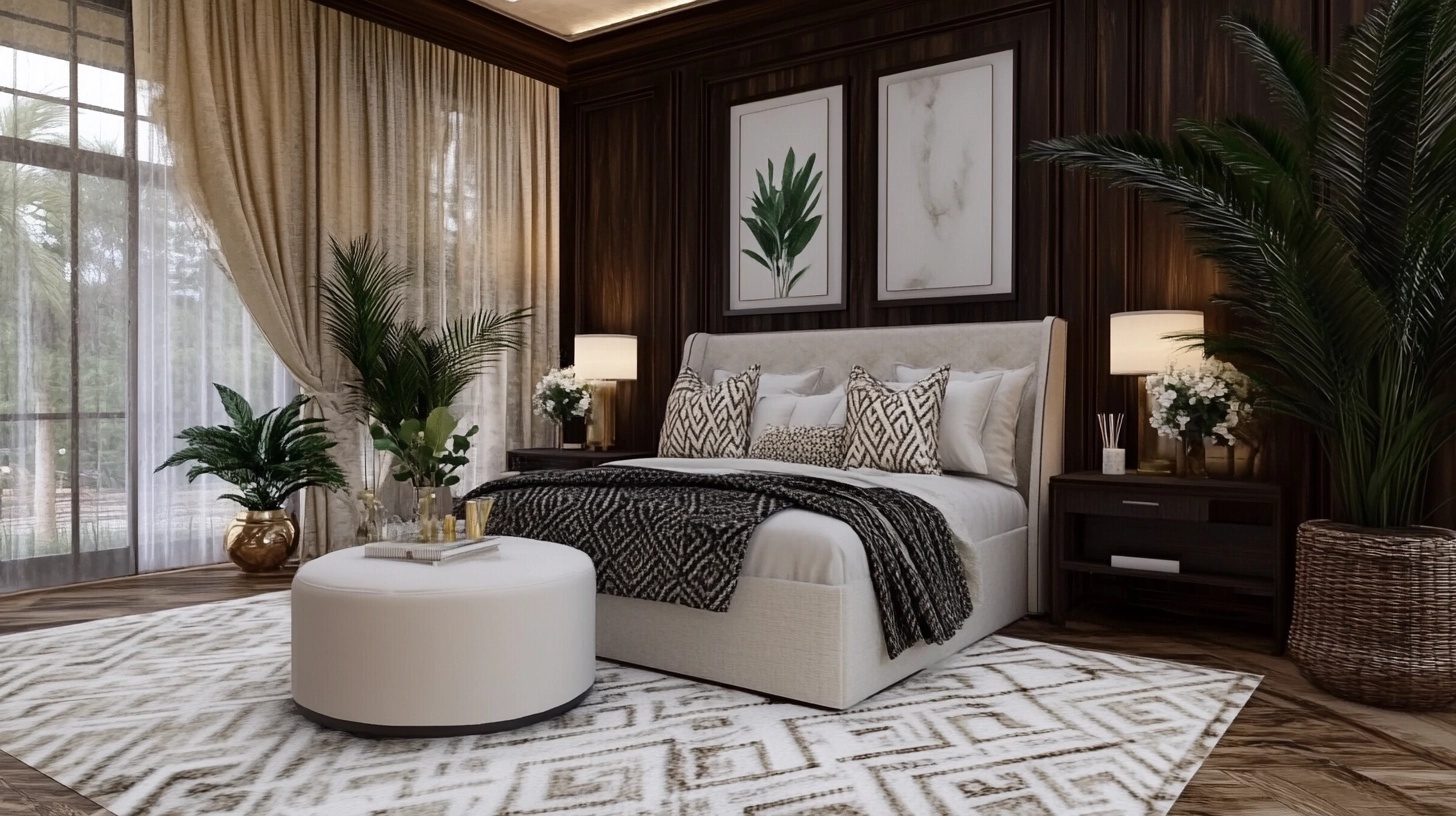 Bedroom with a neutral color scheme.